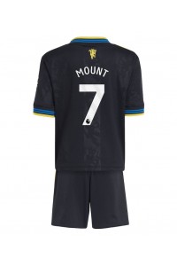 Manchester United Mason Mount #7 Jalkapallovaatteet Lasten Kolmas peliasu 2025-26 Lyhythihainen (+ Lyhyet housut)